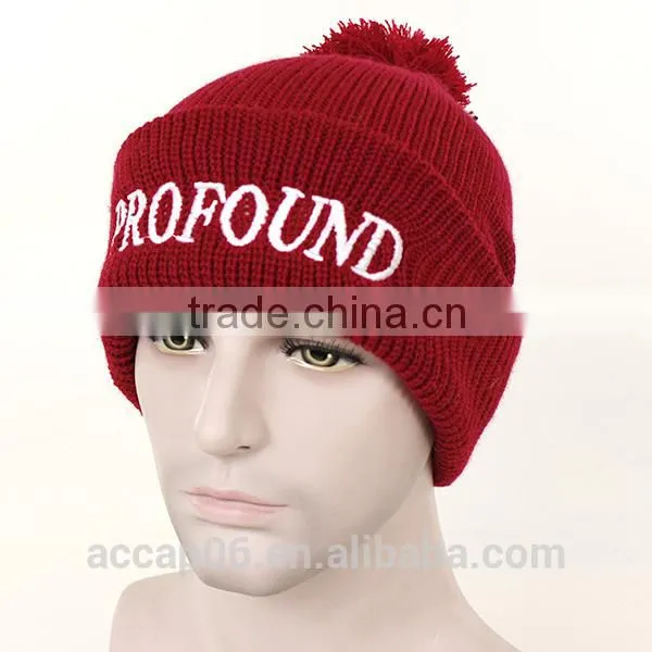 Cheap Knitted Red Beanie Hat/custom Red Beanie Hat photo-2