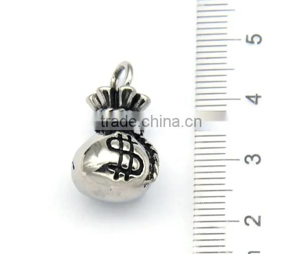 2017 Unique Design Silver Casting Stainless Steel Purse Pendant Dollar Charm Jewelry Unisex photo-2