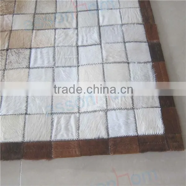 Leather Rug Patchwork Carpet photo-3