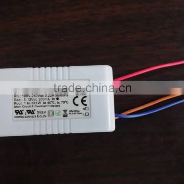CE UL List 100-240VAC Input 350mA Constant Current Output 3*1w Led Driver LD-CU3503AF photo-2