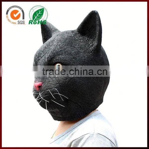 Donkey Kong Halloween Adults Costume Animal Black Sexy Cat Full Face Female Latex Mask photo-4