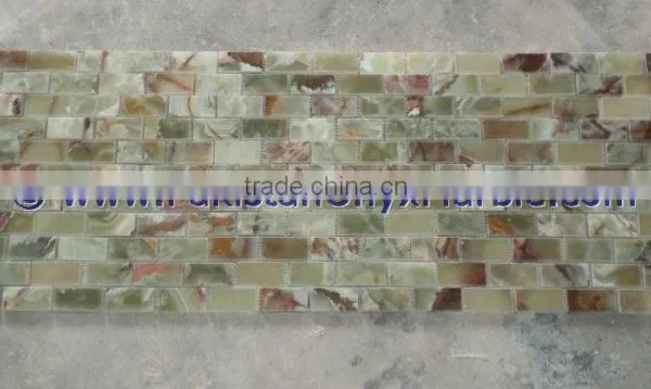 NATURAL STONE BEST PRICE LIGHT GREEN ONYX MOSAIC TILES COLLECTIONS photo-2