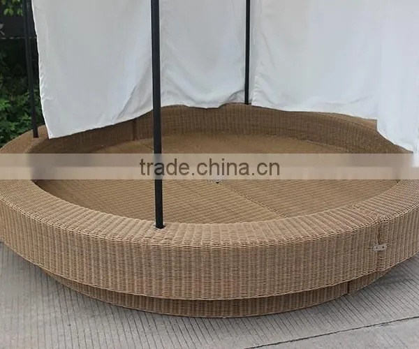 Fancy Contemporary Theme Hotel Wicker Round Beds photo-5