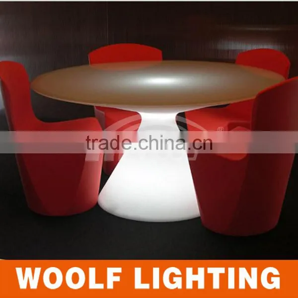 Modern Round Restaurant Illuminated LED Dinner Table photo-4