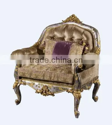 Fancy Art Painting Living Room Sofas, Elegant Hand Painting 3+2+1 Sofa Set, Classic Wood Carving Living Rroom Furniture Set photo-4