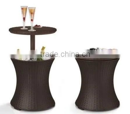 Rattan Cooler Table Outdoor Wicker Furniture Bar Pool Patio Deck Party Ice NEW photo-2