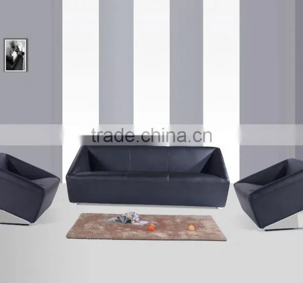 Living Room Meeting Room Hotel Hall Lobby Leather Sofa Set photo-2