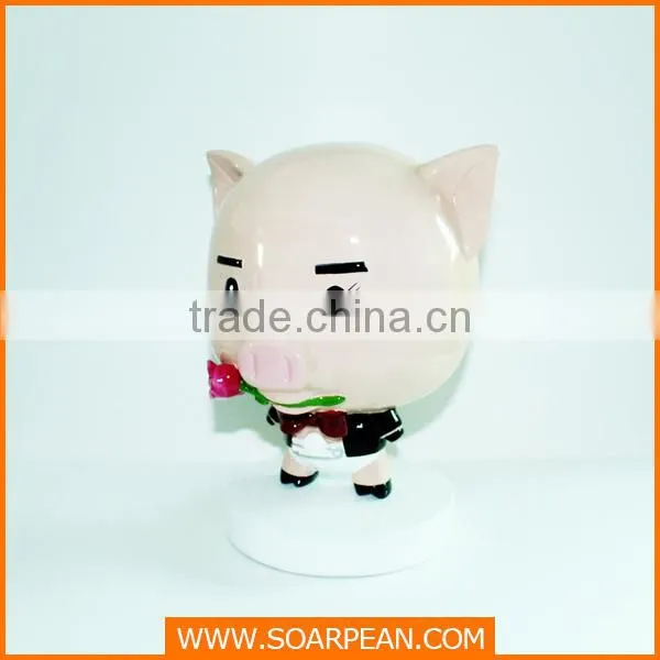 Indoor Customized Cartoon Vivid Fiberglass Pig Statue photo-2