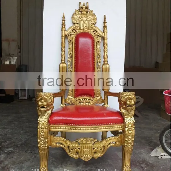 Wedding Stage Bride and Groom King Throne Chair With Lions Armrest photo-5