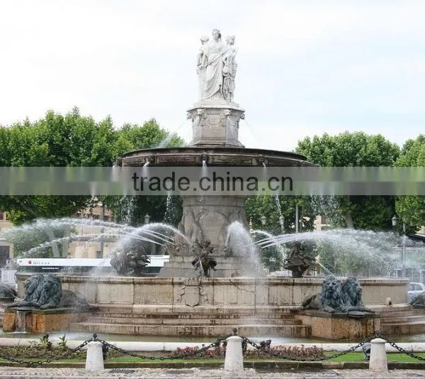 Outdoor Garden Decoration Large Marble Stone Lion Head Fountain photo-2