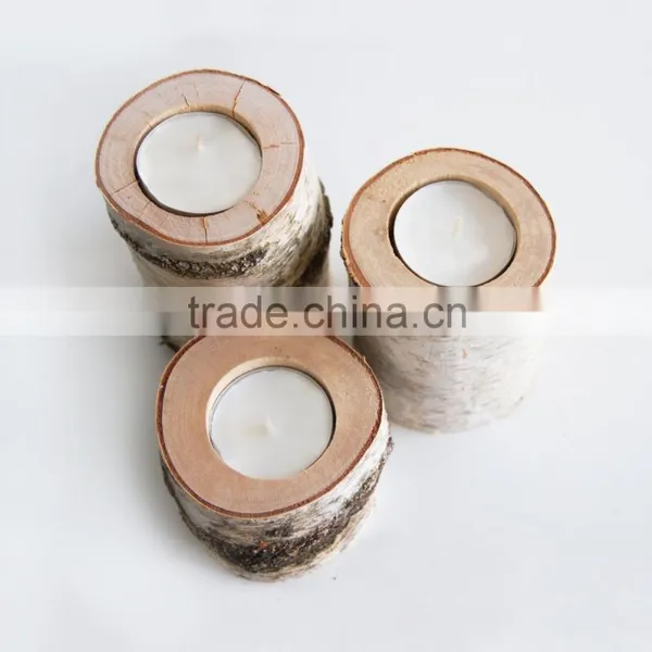 Home Decor Wood Candles.Tree Branch Candleholders Set Of 3, Wooden Tealight Holders photo-2
