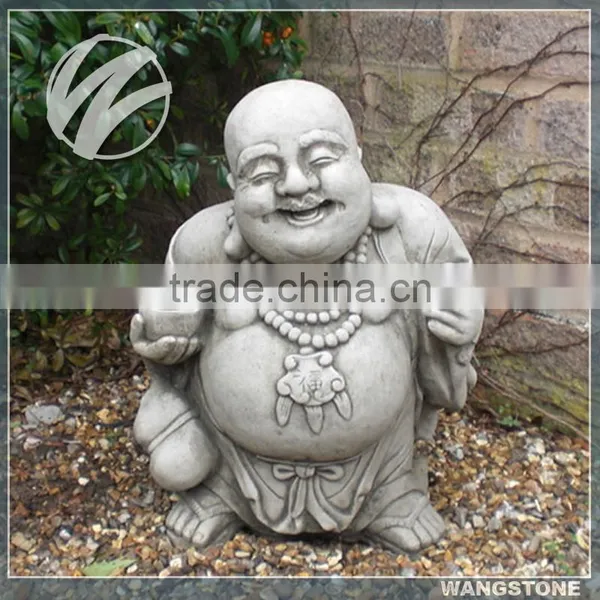 Modern Little Monk With Hand Carved Stone Sculpture by Priestling Buddha Head Statue photo-4