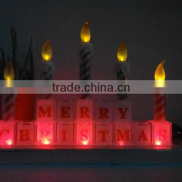 Christmas Candle Holder Christmas Decoration LED Lighted Candle Color Changing photo-6