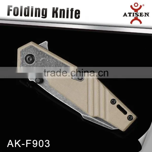 G10 Handle Tactical Survival Folding Pocket Knife Stonewashed Blade photo-3