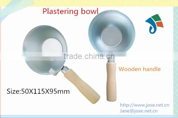 Wooden Handle Carbon Steel Cement Putty Bowl photo-2