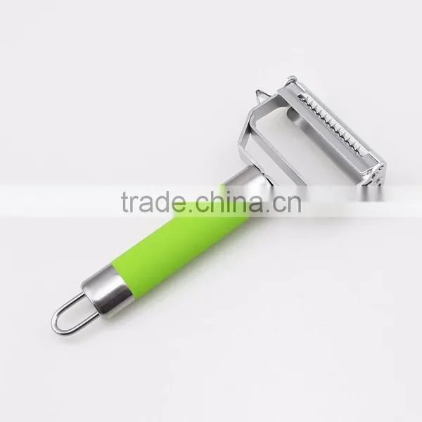 Hot Sale Two Blades Green Rubber Handle Peeler photo-3