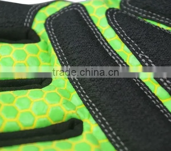 CE EN388 4131 High Visibility Smart Phone Sensitive Gloves Impact Gloves Anti Slip Safety Drilling Shock Absorption Work Gloves photo-4