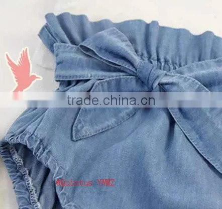 Denim Boutique Children's Clothing Bow Shorts Denim Shorts Girls Ruffle Shorts photo-2