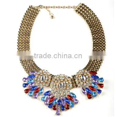 F20001N European Style Charm Necklace Water Drop Pattern Flower Necklace photo-4