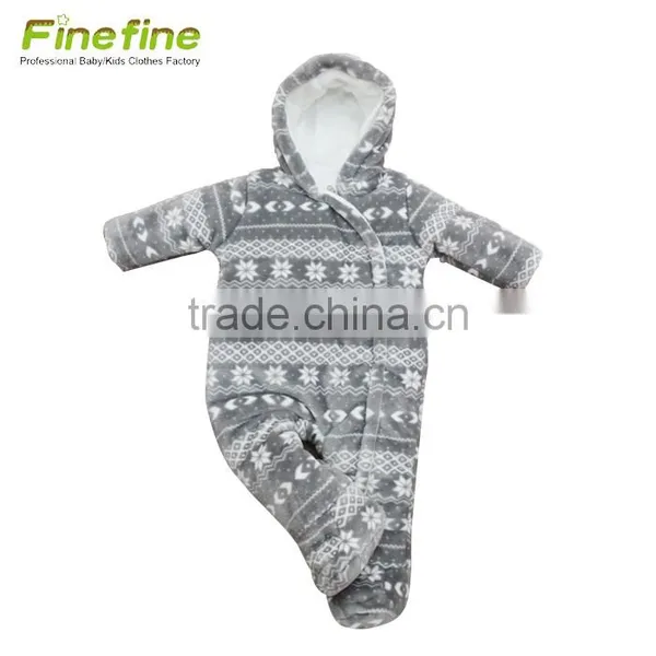 Long-Sleeved Cotton One Piece Winter Design Smocked Baby Romper photo-5