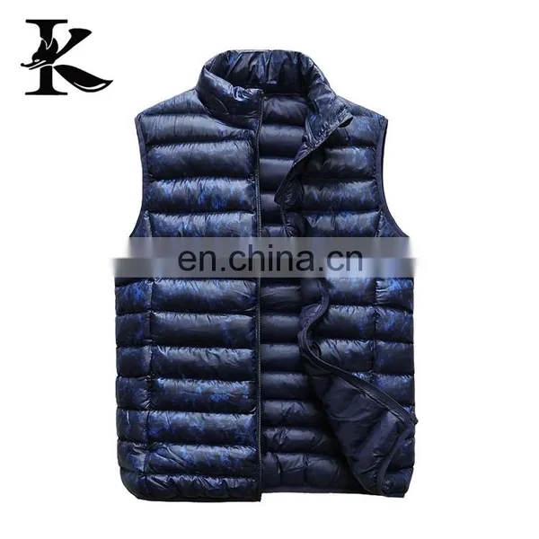 Wholesale Male Casual Camouflage Stand Collor Padded Down Vest photo-3
