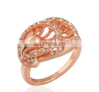 2017 Peacock Rings Rose Gold Platinum Plated Top Genuine Austrian Crystals Fashion Women Wedding Bridal Party Jewelry photo-2