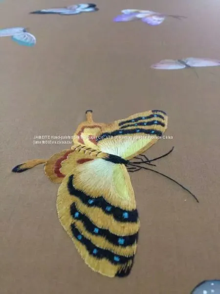 Embroidery Hand Painted Silk Wallpaper photo-5