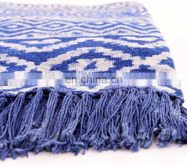 Ethnic Rugs Indian Hand Blocked Print Area Rug 4X6 Hand Woven Dhurrie Runner Rug photo-2