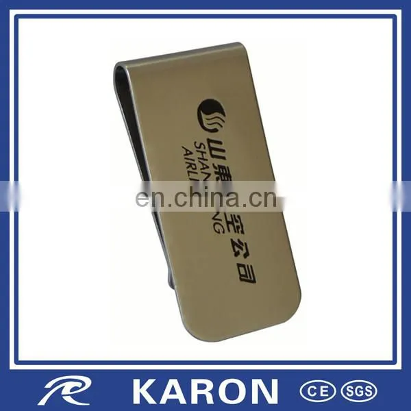 Custom Gold Plated Die Struck Logo Cash Bill Clip in Brass photo-5