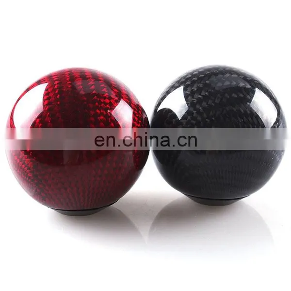 Real Carbon Fiber Universal Car Gear Shift Knob Shifter Lever Round Ball Shape photo-2