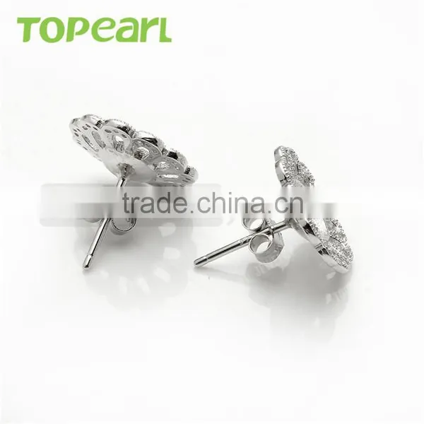 925 Sterling Silver Cubic Zirconia Earrings Unique Jewelry Findings & Components 9EM115 photo-3