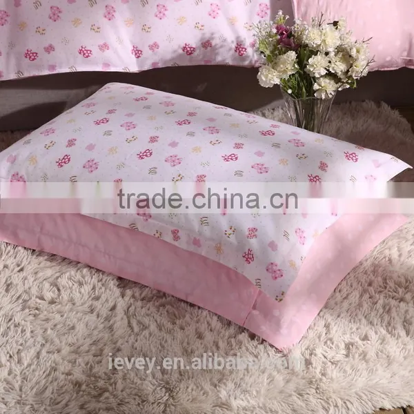 Ievey 13372 Pure Cotton Reactive Printed Light Pink Feather Printed Bedding Set photo-4
