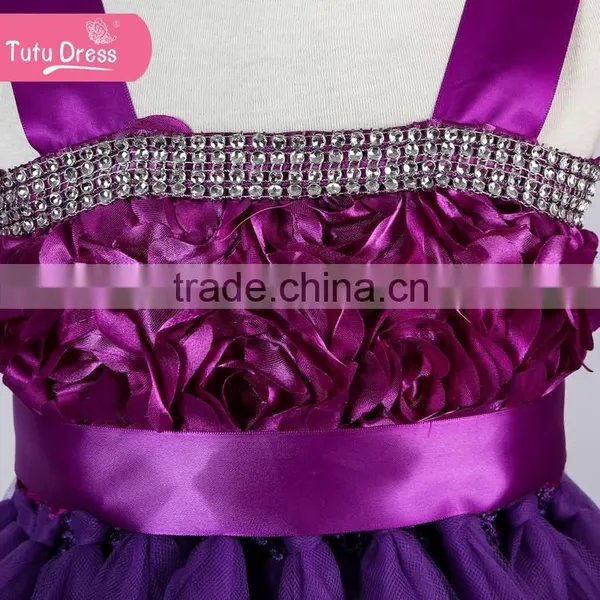 The Purple Flower New Design Birthday Girl Tutu Dress Set photo-5
