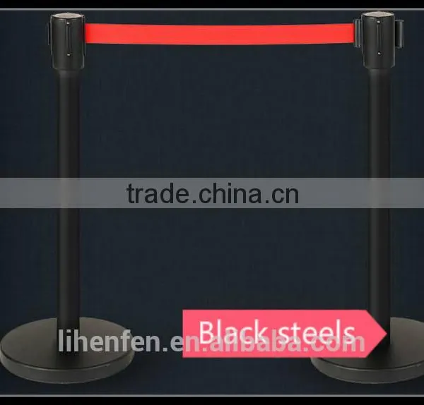 High Quality Hot Sell Retractable Strap Barrier Belt Stanchion Pole photo-2