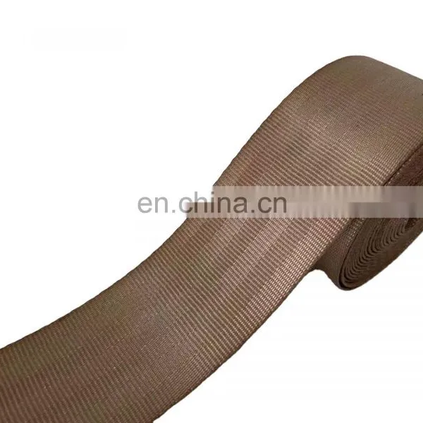 China Manufacturer High Strength Polyester Webbing Durable Low Extender Waterproof Anti-aging Tan Color Car Seat Belt photo-4