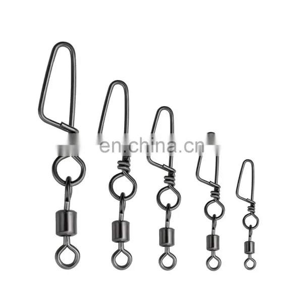 JOHNCOO Snap Strong Welded Ring Fishing Swivels Assortment Saltwater Ball Bearing Swivel With Coastlock