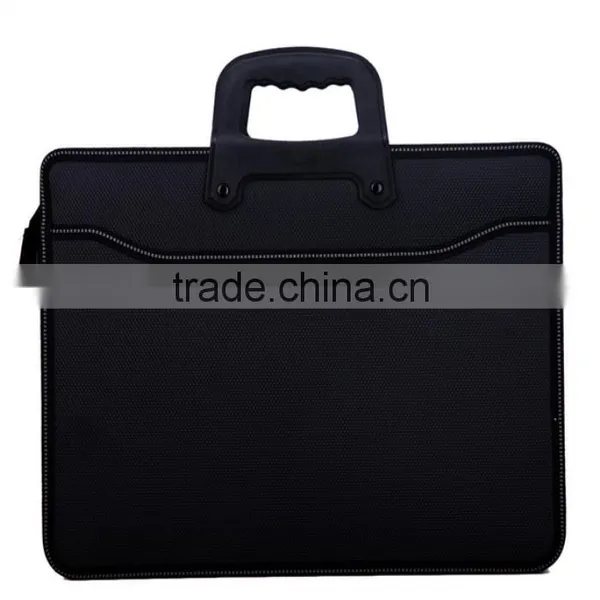 Leather Zipper Briefcase With Handle photo-2