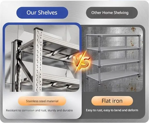 Rustproof Commercial 201 Stainless Steel Kitchen Rack | 4-Layer Adjustable Food Storage Shelving Nearby-get it Tomorrow photo-2