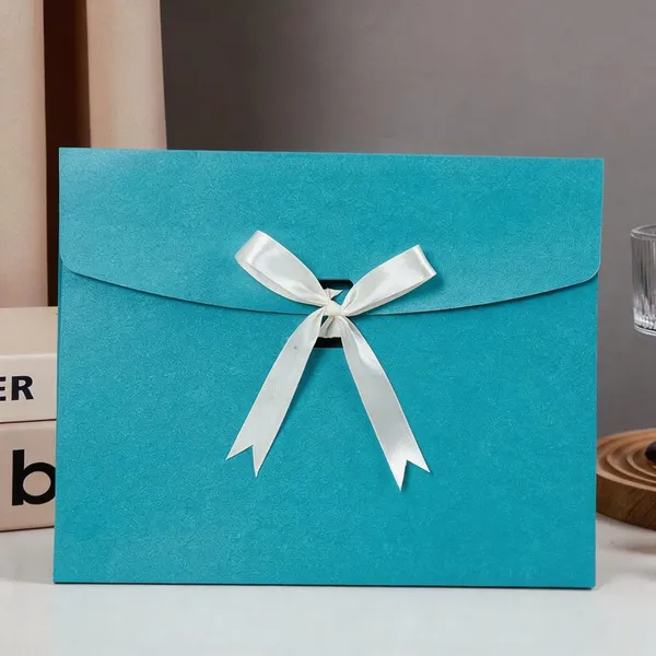 New Design Envelope Luxury Paper Box With Ribbon photo-5