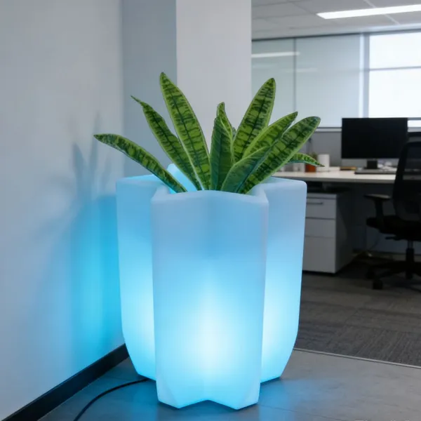 Hexagonal Star Luminous Flower Pot LED Battery AC Powered Landscape Outdoor Decoration Three Color White Light RGB photo-3