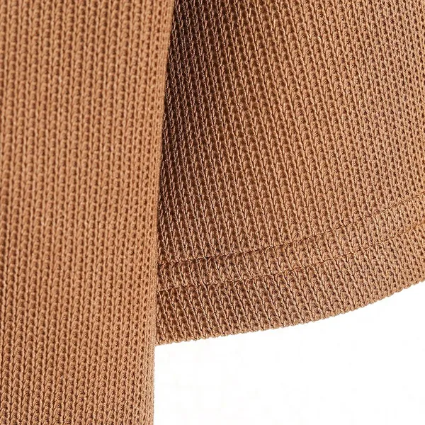 Men’s Brown Regular Fit Polo Shirt 250 GSM 100% Polyester Fake Cotton Sweater Jacquard photo-4