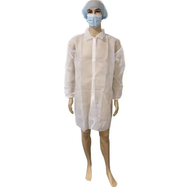 Disposable Lab Coat Single-collar Open-front Dustproof Breathable Protective Blue Workwear Cleanrooms FT004 GB 15979-2002