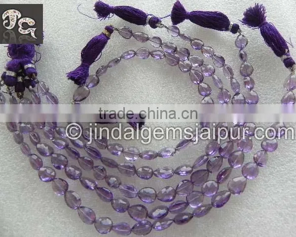 Natural Amethyst Faceted Pear Long Drilled in Bulk