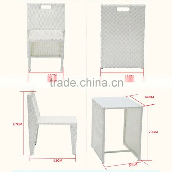 White Wicker Furniture Set Wholesale Poly Rattan Furniture Outdoor Rattan Table And Chair 3 Piece photo-5