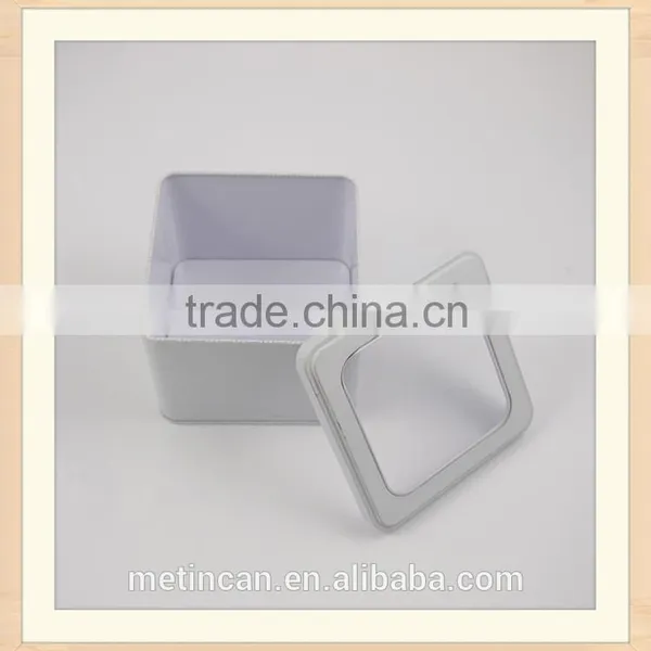 Direct Factory Window Square Tin Box With PVC Window