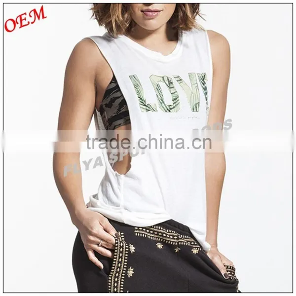 OEM Manufacturer Low MOQ Custom Printing Loose Fit Ladies Sleeveless Fitness Gym Tank Tops Comfortable Yoga Singlet Quality Choice photo-2