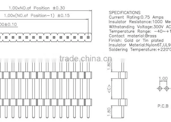 1.0mm Pitch Double Housing Straight Pin Header Connector photo-2