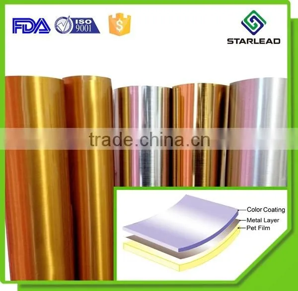 Matte Finish Colored Polyester Film Gold Metalized PET Film Golden Film Roll Quality Choice photo-2