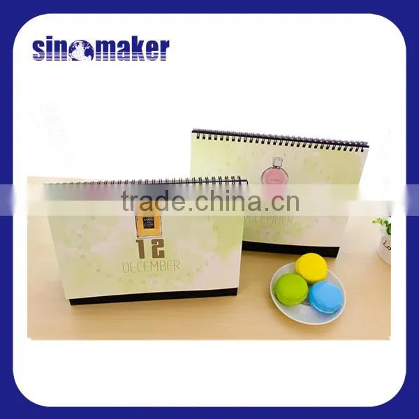Double Metal Spiral Cheap Wholesale Stand Triangle Desk Calendar photo-2