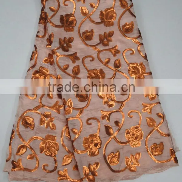 2015 Newest Design Elegant Korea Silk Fabric Nigeria Satin Fabrics Korea Lace Silk photo-3